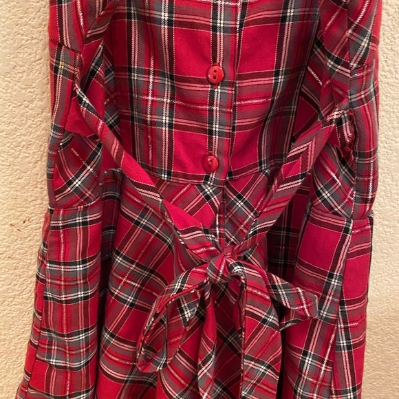 Christmas Plaid Dress with Red Net Slip - Picture 7 of 9